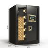 Large Electronic Digital Security Safe with Keypad Lock and Key,2.5 Cubic Feet Safe Box with Private Inner Cabinet for Home,Office and Hotel(Black)